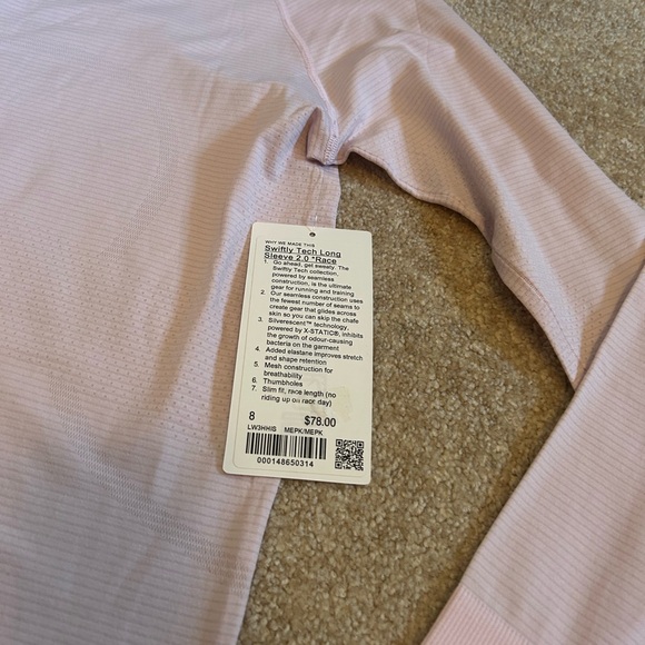 NWT Lululemon Swiftly Tech Long-Sleeve Shirt 2.0 *Race Length Meadowsweet Pink - Picture 6 of 12
